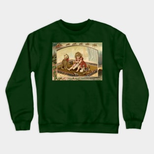 Vintage Christmas Girl Dog Crewneck Sweatshirt